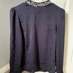 H&M NACY BLUE POLYESTER BLOUSE- Size 6